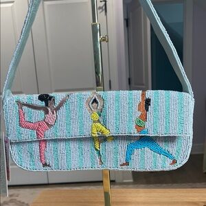 Beaded Yoga Pose Shoulder Bag NWT
